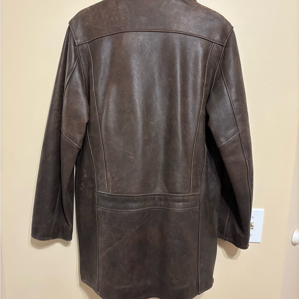 Men’s Vintage Brown Leather Jacket - Picture 3 of 10